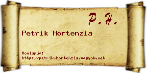 Petrik Hortenzia névjegykártya